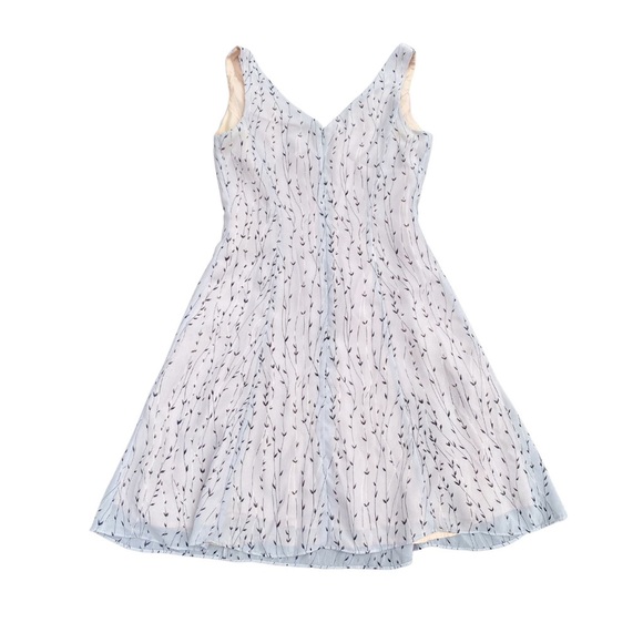 Vintage 1990's Women Six 6 Purple Lavender Dress Floral Flower Botanical V-Neck - Picture 6 of 13